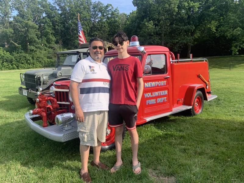 Jose Martinez with his son at a Lake County classic car show